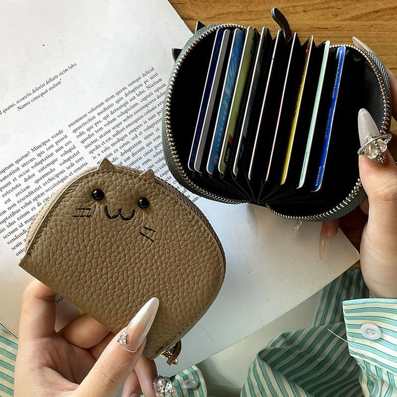 Etui na karty PU Leather Cute Cat