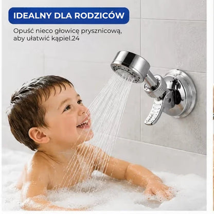 Regulowany uchwyt na głowicę prysznicową z przyssawką