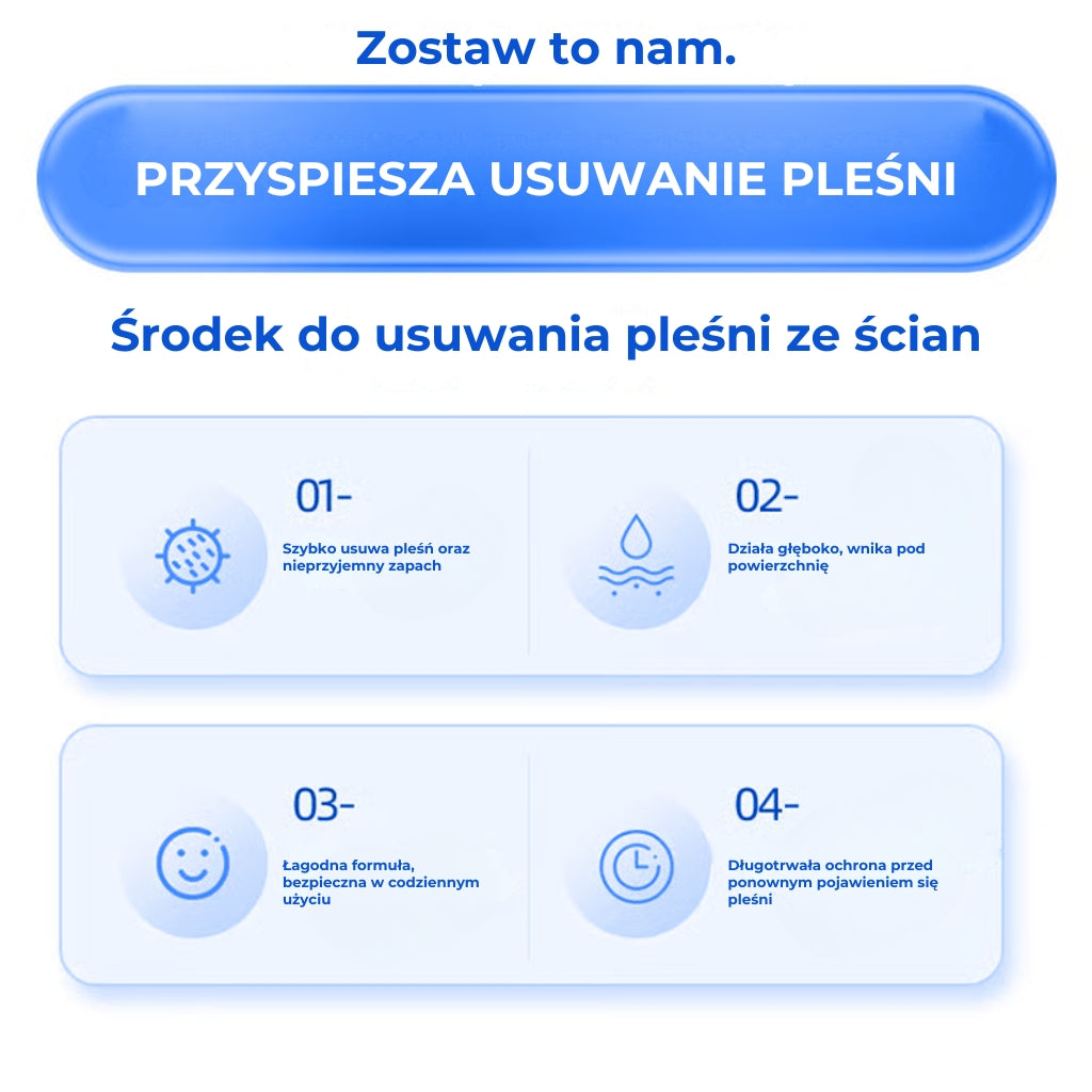 Szybko działający spray przeciw pleśni do krawędzi ścian
