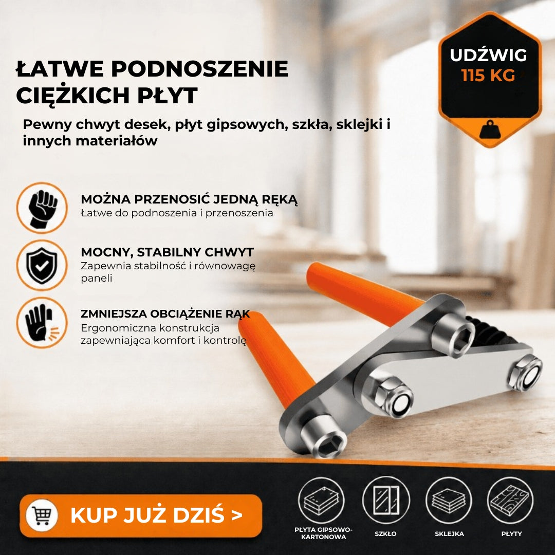 Ergonomiczny uchwyt do płyt – 2 sztuki