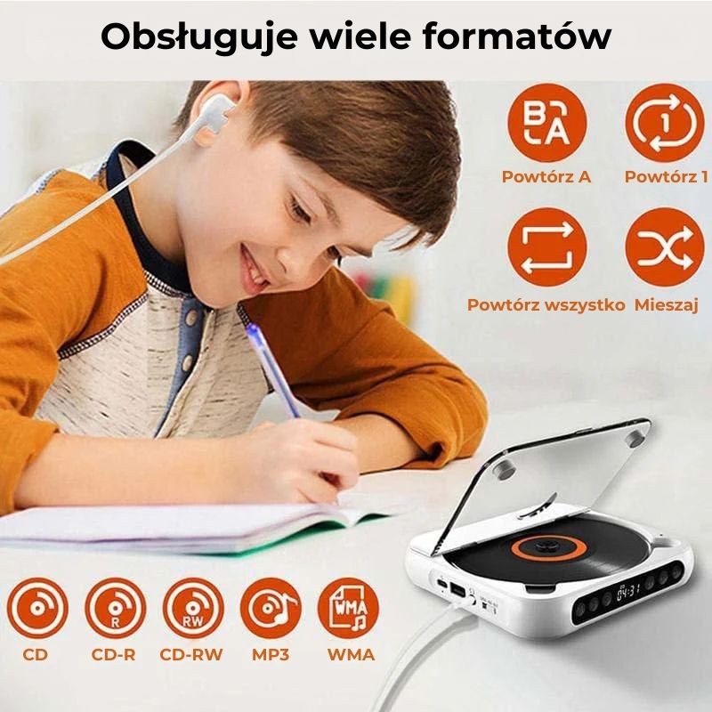 Przenośny odtwarzacz CD z Bluetooth