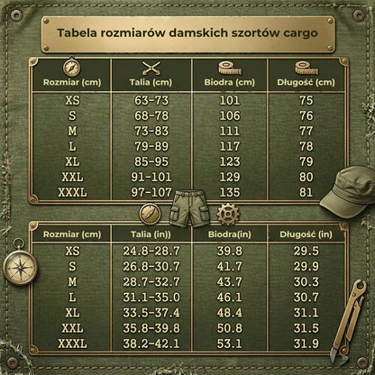 Szybkoschnące damskie szorty cargo z kieszeniami