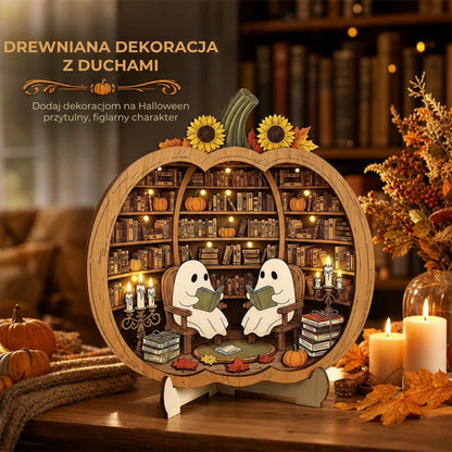 Drewniane dekoracje z dyni na Halloween