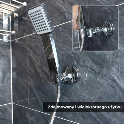 Regulowany uchwyt na głowicę prysznicową z przyssawką