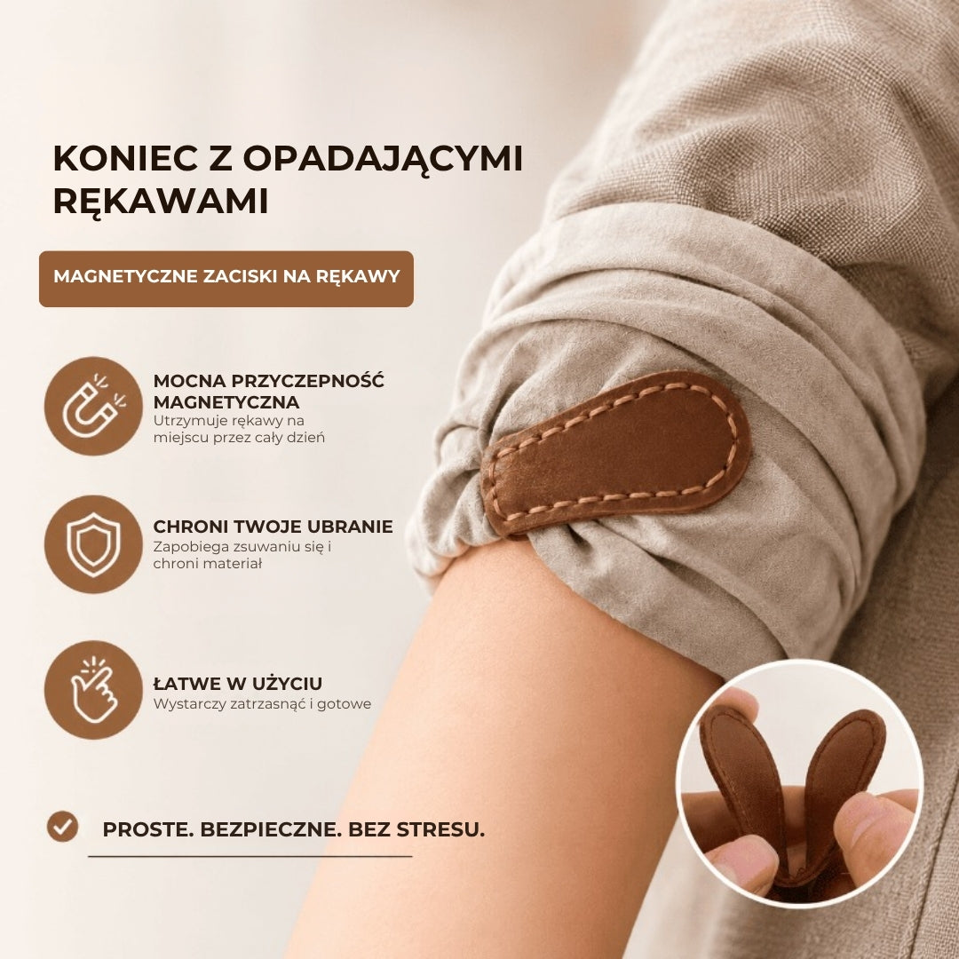 Magnetyczne skórzane klipsy na rękaw