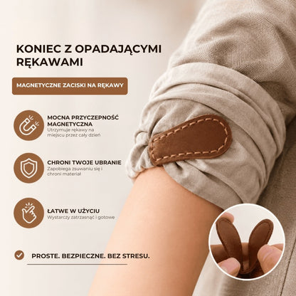 Magnetyczne skórzane klipsy na rękaw