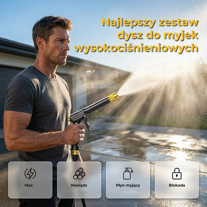 Pistoletowa końcówka do węża ogrodowego z dozownikiem piany