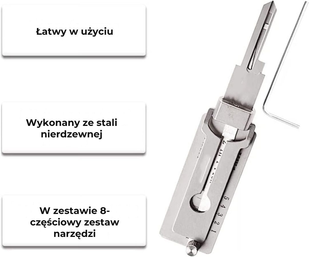 Zestaw wytrychów ze stali nierdzewnej
