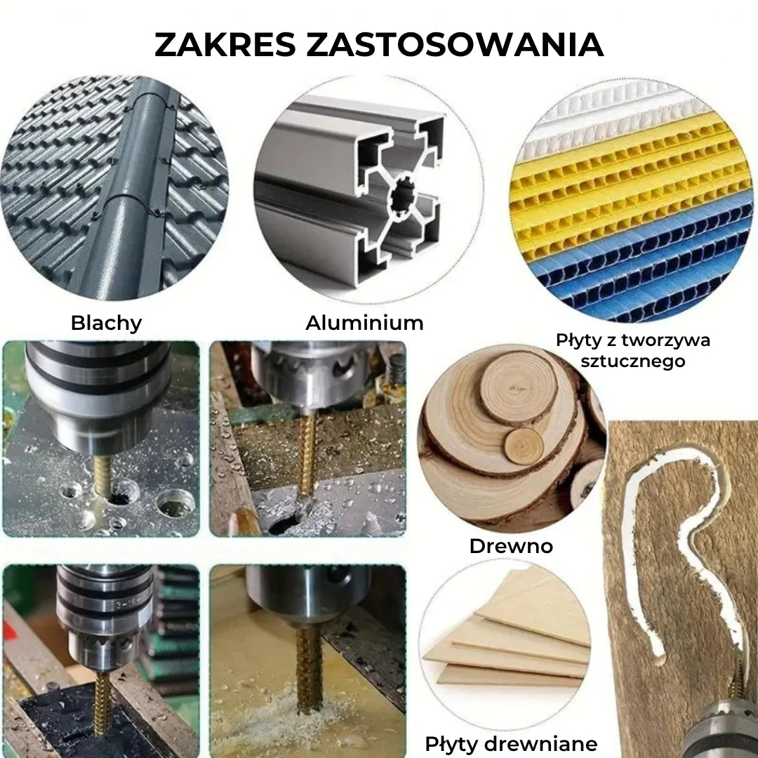 Zestaw wierteł z powłoką tytanową