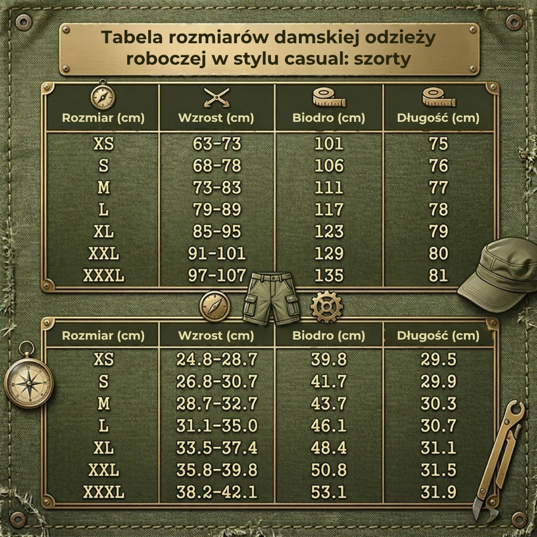 Szybkoschnące damskie szorty cargo z kieszeniami