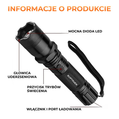 Latarka taktyczna VoltGuard X95 ⚡ Mocne światło i realne poczucie bezpieczeństwa