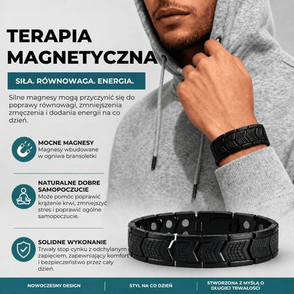 Metalowa bransoletka magnetyczna dla mężczyzn