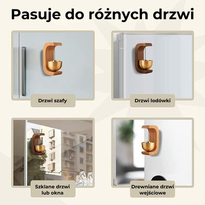 Magnetyczny drewniany dzwonek do drzwi