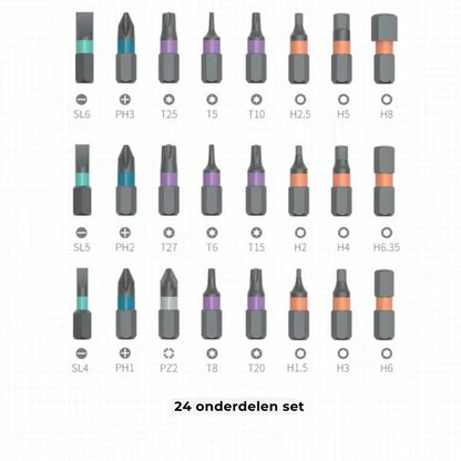 Kompaktowy zestaw wkrętaków 24 w 1