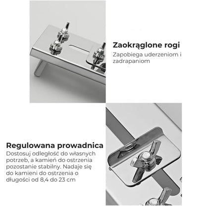 Regulowany uchwyt na kamień do ostrzenia do montażu na zlewie