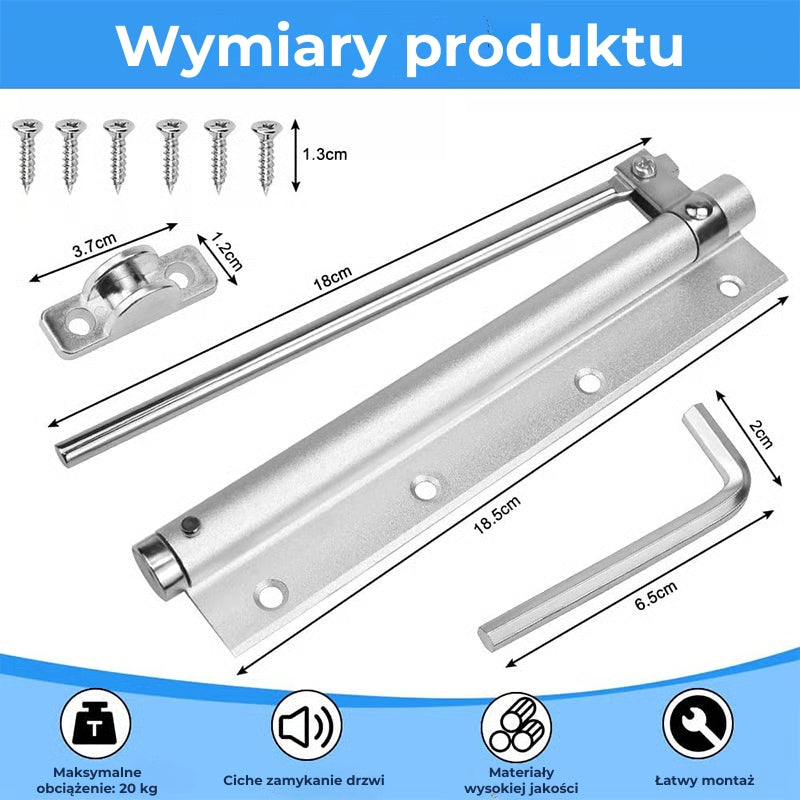 Zawiasy samozamykające do drzwi (regulowane i ciche)