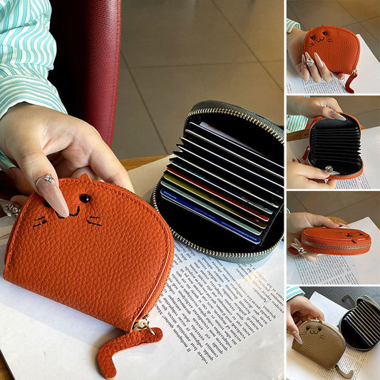 Etui na karty PU Leather Cute Cat