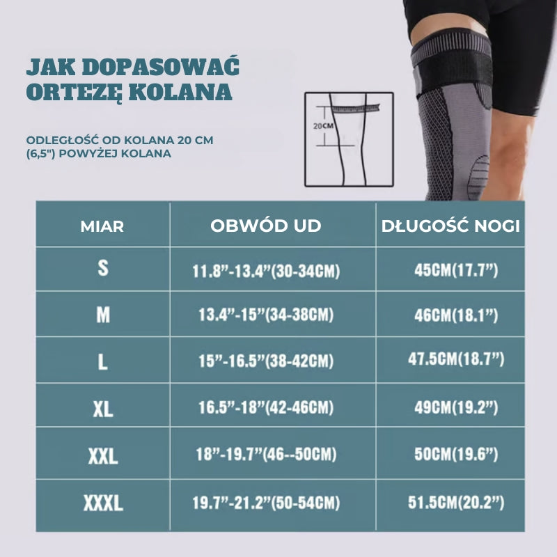 Długi rękaw kompresyjny na kolano – stabilizacja i ochrona stawu