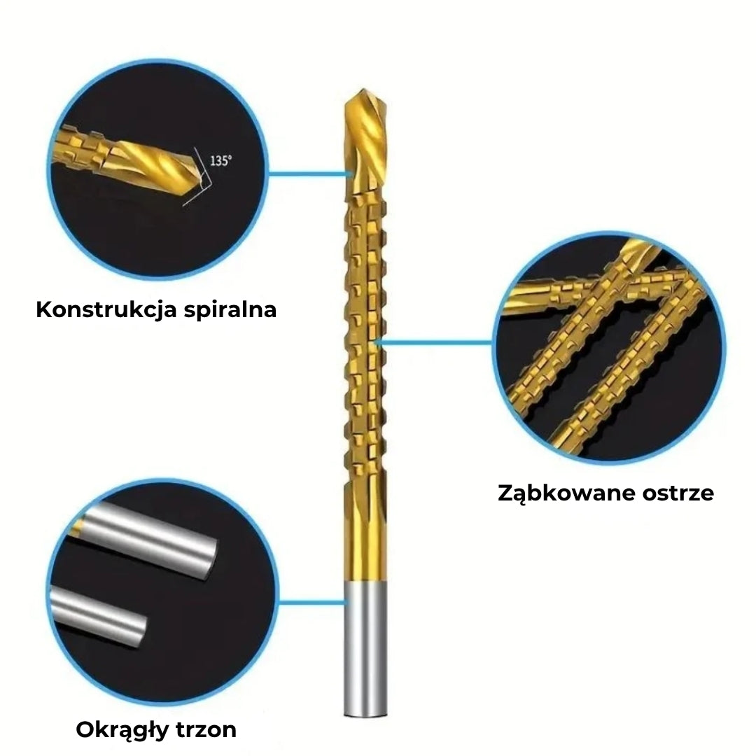 Zestaw wierteł z powłoką tytanową