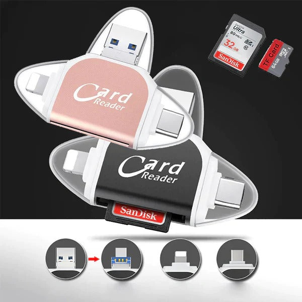 UNIWERSALNY, WIELOPORTOWY CZYTNIK KART SD/TF 4 W 1