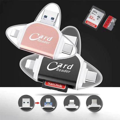 UNIWERSALNY, WIELOPORTOWY CZYTNIK KART SD/TF 4 W 1