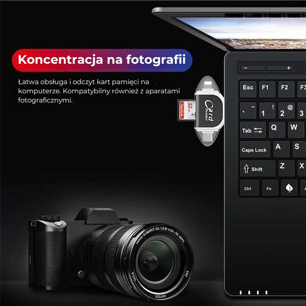 UNIWERSALNY, WIELOPORTOWY CZYTNIK KART SD/TF 4 W 1