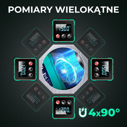 🔥 4-stronny magnetyczny kątomierz cyfrowy z laserem