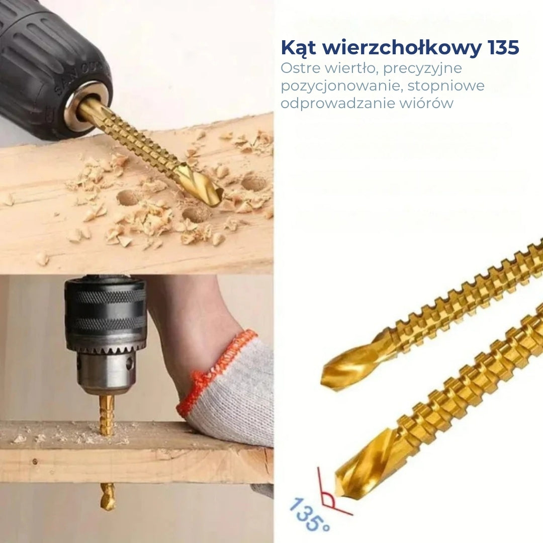 Zestaw wierteł z powłoką tytanową