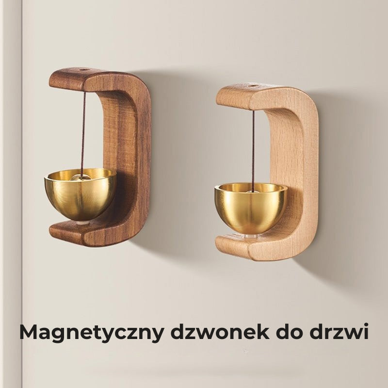 Magnetyczny drewniany dzwonek do drzwi