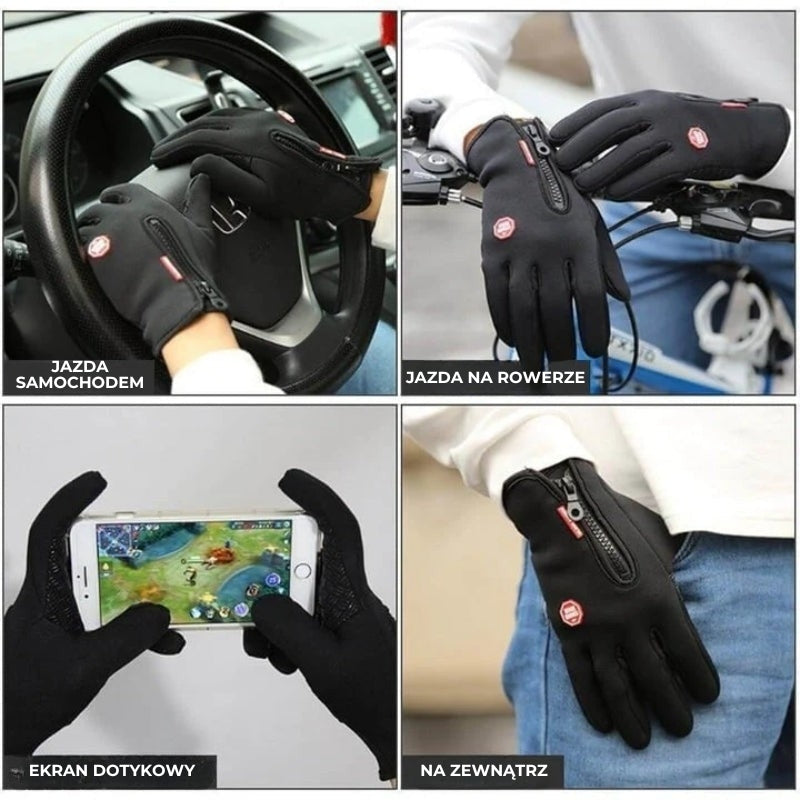 HeatGripX Termiczne, wiatroodporne rękawice antypoślizgowe na zimę