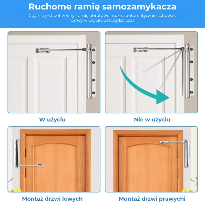 Zawiasy samozamykające do drzwi (regulowane i ciche)