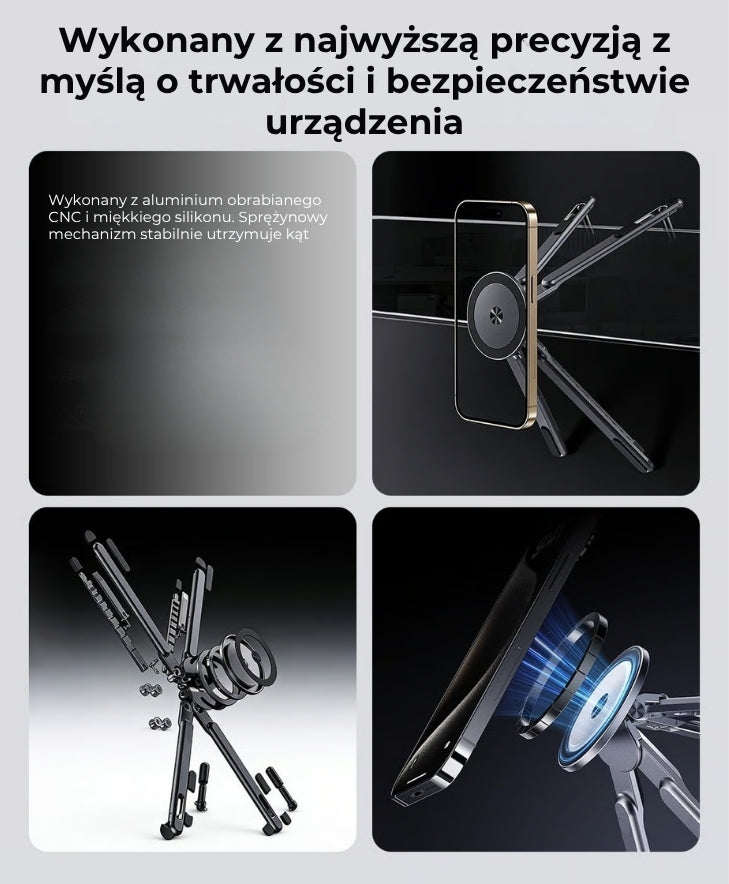 Składany magnetyczny stojak 3w1 na urządzenia elektroniczne