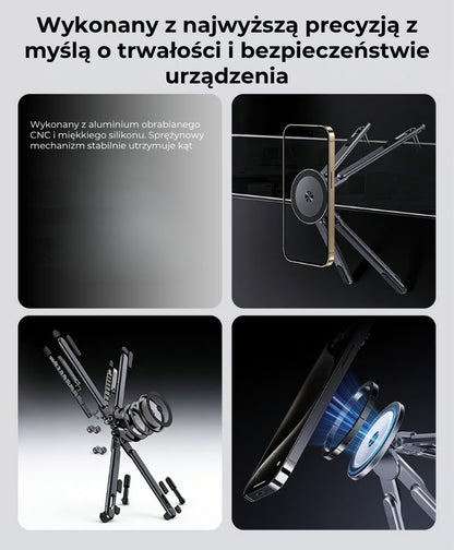 Składany magnetyczny stojak 3w1 na urządzenia elektroniczne