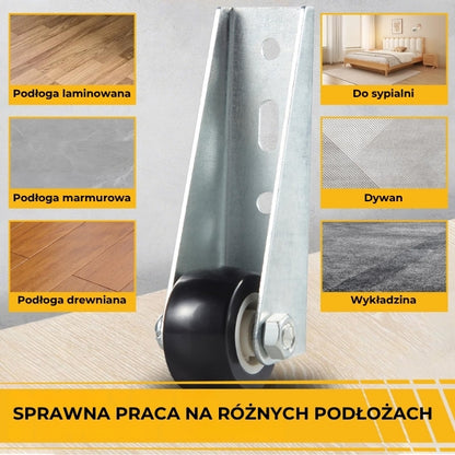 Płynnie obracające się kółka do mebli i drzwi – 2 sztuki