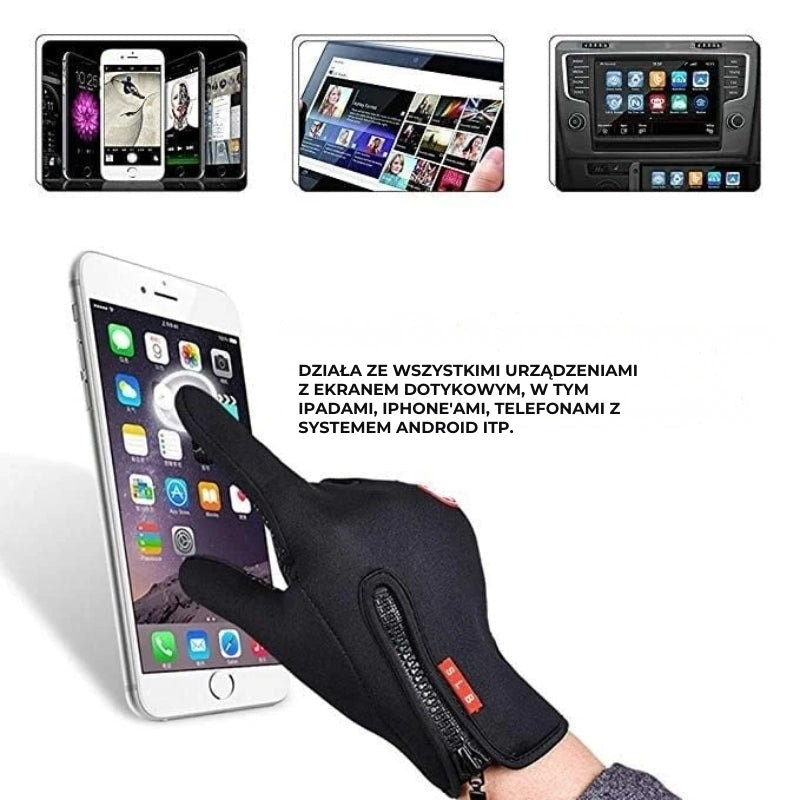 HeatGripX Termiczne, wiatroodporne rękawice antypoślizgowe na zimę