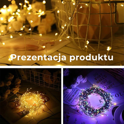 Łańcuch świetlny LED z miedzianym przewodem