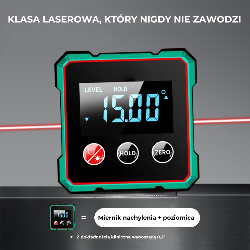 🔥 4-stronny magnetyczny kątomierz cyfrowy z laserem