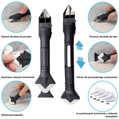 🔥 Narzędzie 3 w 1 do silikonu i fug, zestaw uniwersalny