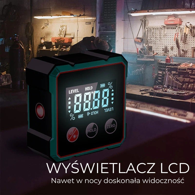 🔥 4-stronny magnetyczny kątomierz cyfrowy z laserem