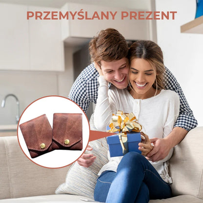 Vintage ręcznie robiony portfel skórzany