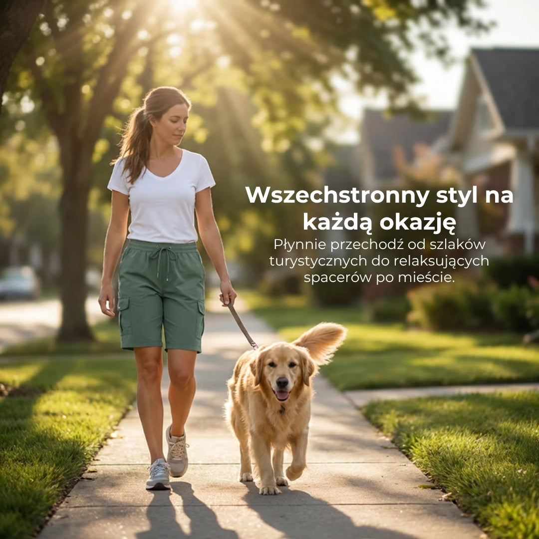 Szybkoschnące damskie szorty cargo z kieszeniami