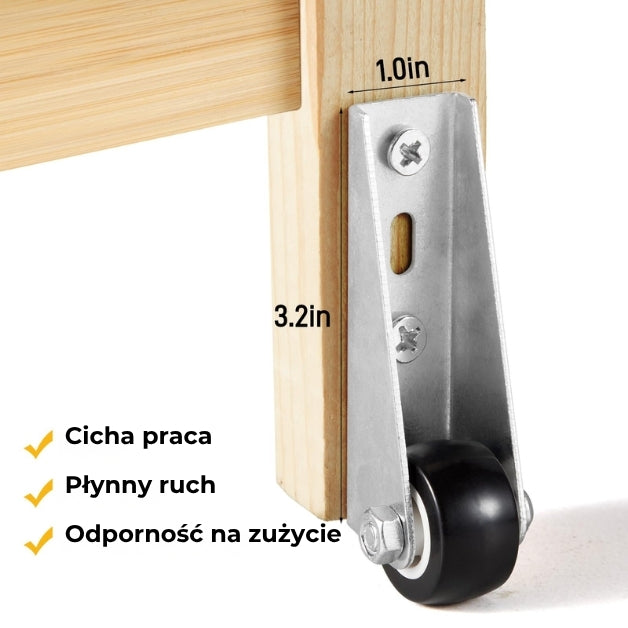 Płynnie obracające się kółka do mebli i drzwi – 2 sztuki