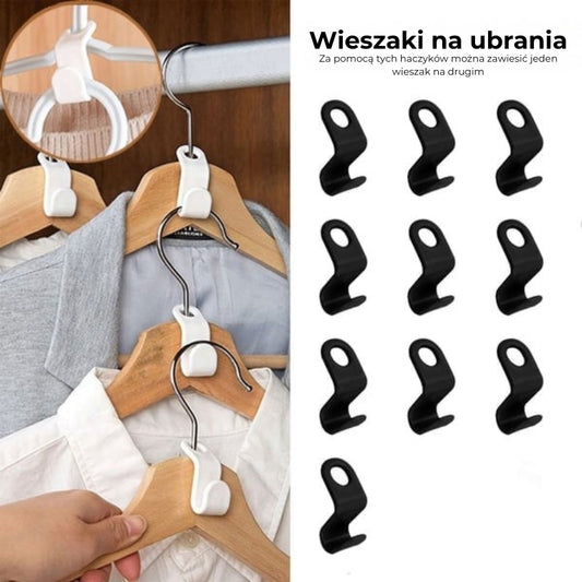 Haczyki łączące do wieszaków (10 szt.) - więcej miejsca w szafie
