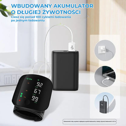 Ciśnieniomierz nadgarstkowy z ekranem LED i dotykową obsługą