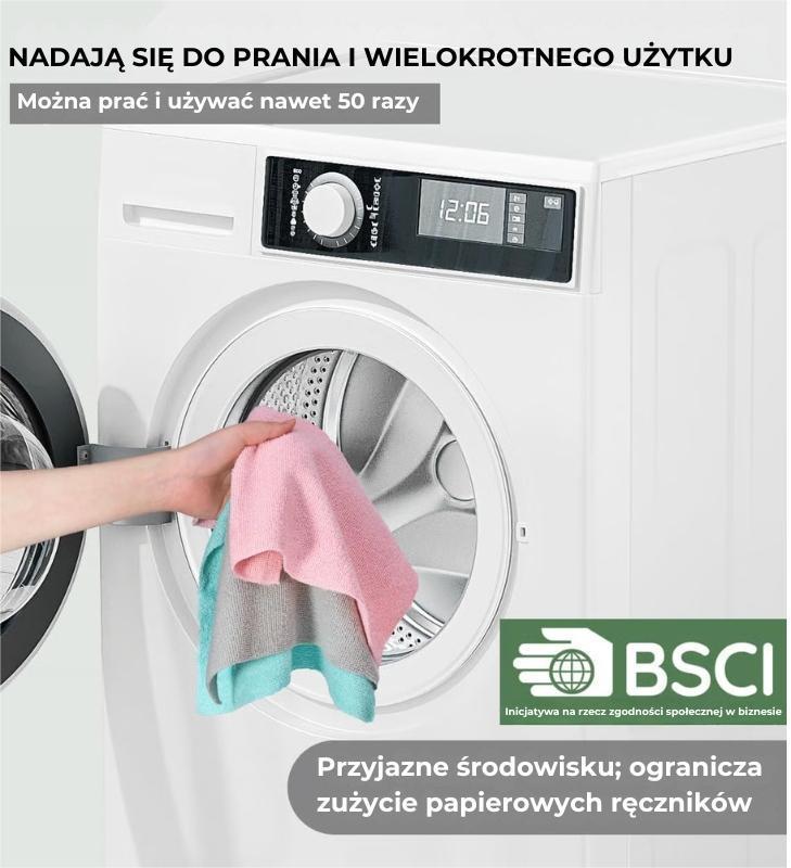 ♻️ Ręczniki z mikrofibry na rolce (20 sztuk, wielokrotnego użytku)