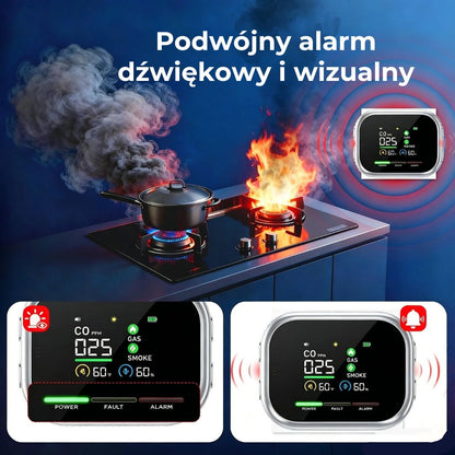 Inteligentny detektor bezpieczeństwa 6 w 1 – wykrywa do 12 rodzajów gazów i oparów