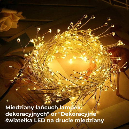 Łańcuch świetlny LED z miedzianym przewodem