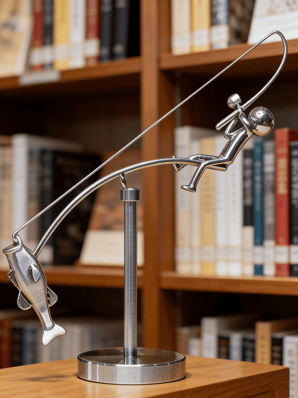 Figurka rybaka z efektem balansu 🎣