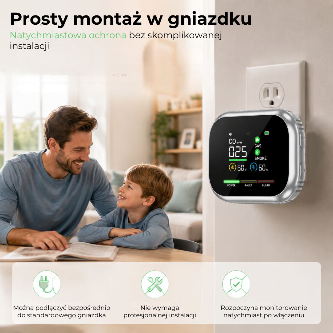 Inteligentny detektor bezpieczeństwa 6 w 1 – wykrywa do 12 rodzajów gazów i oparów