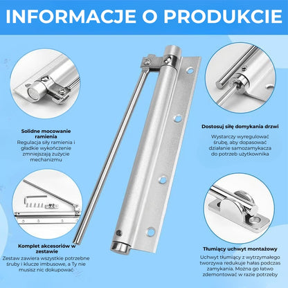 Zawiasy samozamykające do drzwi (regulowane i ciche)